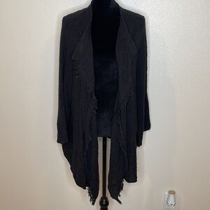 Caslon Black Fringe Batwing Open Front Cardigan XXL